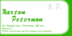 marton peterman business card