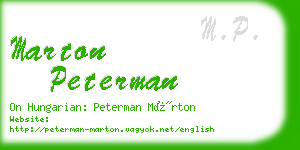 marton peterman business card